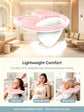 Inflatable Shampoo Basin with Drain Hose, Foldable
Reclining Design, 230g Lightweight, Adjustable Neck Opening, Complete Accessories Set, Elderly & Pregnant Use(Pink)