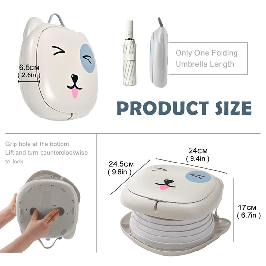 Portable Folding Potty for Toddlers – Compact Travel Toilet with Cat Design, Easy to Carry & Clean, Ideal for Home, Car, Camping, Outdoor Use (Grey)