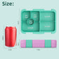 Kids Bento Lunch Box with 6 Compartments, BPA-Free, Microwave & Dishwasher Safe, Leak-Proof for School & Picnics (Pink)