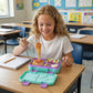 Kids Bento Lunch Box with 6 Compartments, BPA-Free, Microwave & Dishwasher Safe, Leak-Proof for School & Picnics (Green)