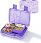 Kids Bento Lunch Box with 6 Compartments, BPA-Free, Microwave & Dishwasher Safe, Leak-Proof for School & Picnics (Purple)
