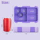 Kids Bento Lunch Box with 6 Compartments, BPA-Free, Microwave & Dishwasher Safe, Leak-Proof for School & Picnics (Purple)