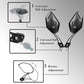 Universal Bike Rear View Mirror, Adjustable Handlebar Rearview Mirror for Motorcycle, E-Bike, Scooter, Mountain Bike, Aluminum Alloy, Wide Angle (Black)