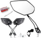 Universal Bike Rear View Mirror, Adjustable Handlebar Rearview Mirror for Motorcycle, E-Bike, Scooter, Mountain Bike, Aluminum Alloy, Wide Angle (Black)