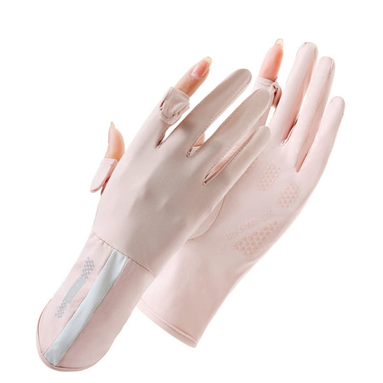 UV Protective Driving Gloves for Women – UPF 50+ Sunscreen Gloves with Touchscreen Function & Anti-Slip Palm, Long Cuff for Hiking, Cycling, Fishing, Golfing (Pink)