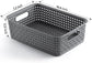 8-Pack Woven Plastic Storage Baskets for Bathroom Vanity, Kitchen Pantry & Office Desk Organization (Grey)