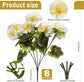 8 Pcs Artificial Red Geranium Silk Flowers for Outdoor Patio Garden & Indoor Home Decor (White)