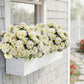 8 Pcs Artificial Red Geranium Silk Flowers for Outdoor Patio Garden & Indoor Home Decor (White)