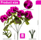 8 Pcs Artificial Red Geranium Silk Flowers for Outdoor Patio Garden & Indoor Home Decor (Rose Red)