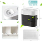 Wall-Mounted Toothbrush Holder & Automatic Toothpaste Dispenser with Magnetic Dust Cover for Family Bathroom (Black)