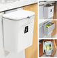 Hanging Kitchen Compost Bin with Lid for Cabinet Door or Wall, No-Drill Adhesive Mount, Odor-Proof & Space-Saving (White)
