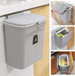 Hanging Kitchen Compost Bin with Lid for Cabinet Door or Wall, No-Drill Adhesive Mount, Odor-Proof & Space-Saving (Grey)