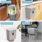 Hanging Kitchen Compost Bin with Lid for Cabinet Door or Wall, No-Drill Adhesive Mount, Odor-Proof & Space-Saving (Grey)