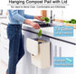 Hanging Kitchen Compost Bin with Lid for Cabinet Door or Wall, No-Drill Adhesive Mount, Odor-Proof & Space-Saving (Beige)