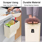 Hanging Kitchen Compost Bin with Lid for Cabinet Door or Wall, No-Drill Adhesive Mount, Odor-Proof & Space-Saving (Beige)