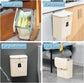 Hanging Kitchen Compost Bin with Lid for Cabinet Door or Wall, No-Drill Adhesive Mount, Odor-Proof & Space-Saving (Beige)