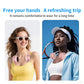 Portable Neck Fan with 5-Speed Adjustable Cooling – Lightweight Rechargeable Bladeless Fan for Travel, Outdoor, Gym, Office Use – Ultra-Quiet & Foldable (Pink)