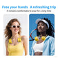 Portable Neck Fan with 5-Speed Adjustable Cooling – Lightweight Rechargeable Bladeless Fan for Travel, Outdoor, Gym, Office Use – Ultra-Quiet & Foldable (Yellow)