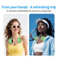 Portable Neck Fan with 5-Speed Adjustable Cooling – Lightweight Rechargeable Bladeless Fan for Travel, Outdoor, Gym, Office Use – Ultra-Quiet & Foldable (Green)