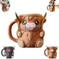 Modern Highland Cow Ice Pint Holder – Fun Animal Mug with Secret Snack Drawer, Lid Holders, and Wide Opening(Brown)