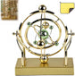 Celestial Orbit Perpetual Motion Pendulum, Kinetic Art Desk Decor 3D Space,Battery Powered Perpetual Motion Machine, Kinetic Art Desk Decor Science, Magnetic Balance Model for Home Or Office (Gold)