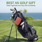 Premium Golf Accessory Kit with Rangefinder, Tees, Balls & 6-in-1 Divot Tool – Brown Leather Case for Men and Women (Brown)