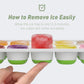 4-Pack Ice Cube Trays with 14-Cavity Design, Flexible Silicone Bases, Removable Lid, Stackable Structure, and Easy-Press Release for Home Freezer Use—Ideal for Drinks, Smoothies, and Meal Prep (Green)