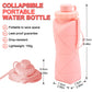 Collapsible Silicone Water Bottle 600ML – Foldable, Leak-Proof, BPA-Free, Portable Outdoor Sports Bottle with Carrying Strap – Compact Design for Hiking, Gym, Travel (Pink)