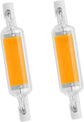 2PCS 10W R7S LED COB Bulb, Dimmable 78mm Double-Ended J-Type T3 Lamp, 100W Halogen Equivalent, 1000LM 6000K Daylight for Floodlight & Landscape Lighting (Yellow)