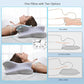 High-Performance Butterfly Memory Foam Pillow – 15° Cervical Support, Cooling Gel Cover, Ergonomic Contour Design for Neck Pain Relief & Deep Sleep – Ideal for Side & Back Sleepers (White & Gray)