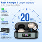 Rechargeable In-the-Ear Hearing Aids with Charging Case and LCD Display – Ultra-Compact Sound Amplifier for Seniors (Black & Green Case, Skin Tone Device)