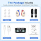 Rechargeable In-the-Ear Hearing Aids with Charging Case and LCD Display – Ultra-Compact Sound Amplifier for Seniors (Black & Green Case, Red & Blue Device)