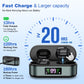 Rechargeable In-the-Ear Hearing Aids with Charging Case and LCD Display – Ultra-Compact Sound Amplifier for Seniors (Black & Green Case, Black Device)