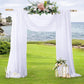 2 Pack Elegant Chiffon Wedding Arch Draping Fabric Panels for Outdoor Ceremony Backdrop and Party Decoration (White)