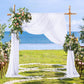 2 Pack Elegant Chiffon Wedding Arch Draping Fabric Panels for Outdoor Ceremony Backdrop and Party Decoration (White)