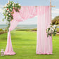 2 Pack Elegant Chiffon Wedding Arch Draping Fabric Panels for Outdoor Ceremony Backdrop and Party Decoration (Pink)
