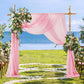 2 Pack Elegant Chiffon Wedding Arch Draping Fabric Panels for Outdoor Ceremony Backdrop and Party Decoration (Pink)