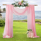 2 Pack Elegant Chiffon Wedding Arch Draping Fabric Panels for Outdoor Ceremony Backdrop and Party Decoration (Pink)