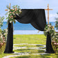 2 Pack Elegant Chiffon Wedding Arch Draping Fabric Panels for Outdoor Ceremony Backdrop and Party Decoration (Black)