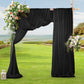 2 Pack Elegant Chiffon Wedding Arch Draping Fabric Panels for Outdoor Ceremony Backdrop and Party Decoration (Black)