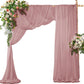 2 Pack Elegant Chiffon Wedding Arch Draping Fabric Panels for Outdoor Ceremony Backdrop and Party Decoration (Dusty Rose)