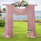 2 Pack Elegant Chiffon Wedding Arch Draping Fabric Panels for Outdoor Ceremony Backdrop and Party Decoration (Dusty Rose)