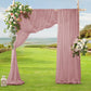 2 Pack Elegant Chiffon Wedding Arch Draping Fabric Panels for Outdoor Ceremony Backdrop and Party Decoration (Dusty Rose)