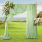 2 Pack Elegant Chiffon Wedding Arch Draping Fabric Panels for Outdoor Ceremony Backdrop and Party Decoration (Green)