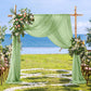 2 Pack Elegant Chiffon Wedding Arch Draping Fabric Panels for Outdoor Ceremony Backdrop and Party Decoration (Green)