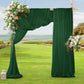 2 Pack Elegant Chiffon Wedding Arch Draping Fabric Panels for Outdoor Ceremony Backdrop and Party Decoration (Emerald green)