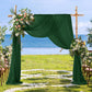 2 Pack Elegant Chiffon Wedding Arch Draping Fabric Panels for Outdoor Ceremony Backdrop and Party Decoration (Emerald green)