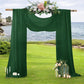 2 Pack Elegant Chiffon Wedding Arch Draping Fabric Panels for Outdoor Ceremony Backdrop and Party Decoration (Emerald green)