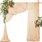 2 Pack Elegant Chiffon Wedding Arch Draping Fabric Panels for Outdoor Ceremony Backdrop and Party Decoration (Peach Pink)