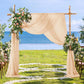 2 Pack Elegant Chiffon Wedding Arch Draping Fabric Panels for Outdoor Ceremony Backdrop and Party Decoration (Peach Pink)